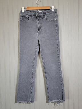 Madewell Denim Jeans Cali Demi-Boot  Raw Hem Faded Black Women's 29